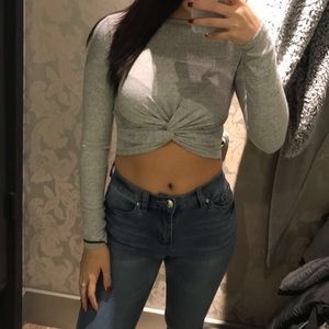 twist front crop top
